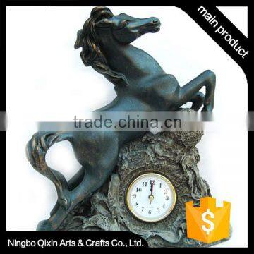 Horse Shape Polyresin Cheap Antique Table Clock