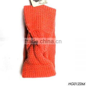 Wholesale Lady's Streak Handmade Hair Band Orange Woolen Yarn Headbands