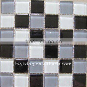 Glass material white grey black swimming pool tile