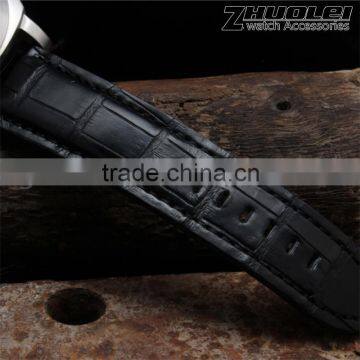 Customized genuine Crocodile leather bracelet 22mm 24mm 26mm Wholesale 3PCS