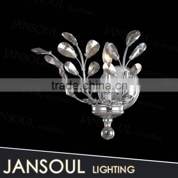china supplier 2015 new silver wall lighting modern leaf shape crystal chandelier small wall lighting fixture wall lamps