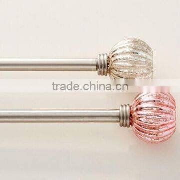 morden murecry glass finial colored glass finial metal window curtain rod