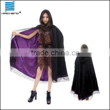 Velvet Adult Witch cape Costume with lace C008