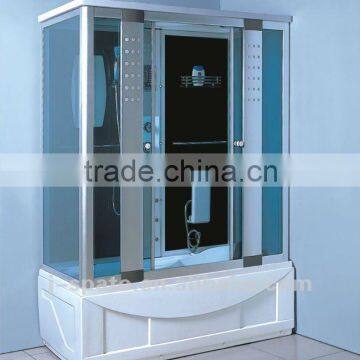 Square corner bathtub shower combination