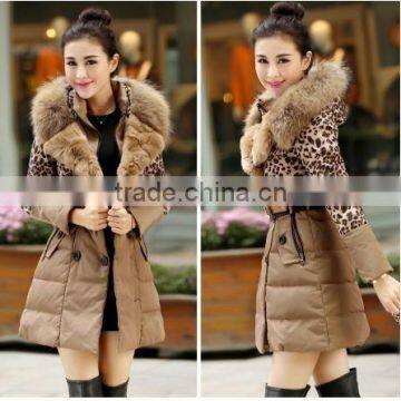 Goose feather long down coat