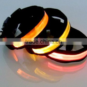 led dog collar orange light reflecting pet collars