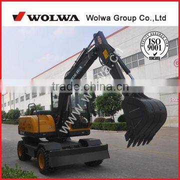 earth digging machinery 7 ton wheel excavator with 028CBM bucket DLS870-9M