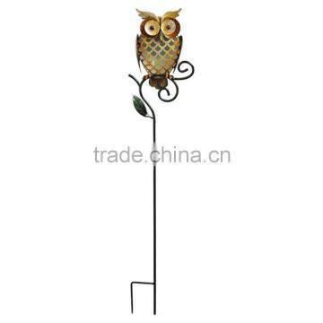 Owl Garden Metal Solar Stake