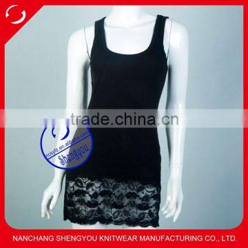 custom wholesale ladies summer plain vest tops lace tank top