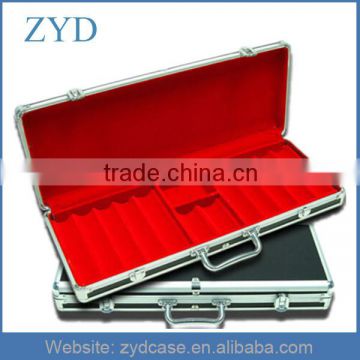 550 Capacity Case Type and Aluminum Material Black Poker Chip Box With Red Interior ZYD-HZMpcc005