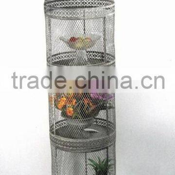 090250F-round metal wire cage plant holder