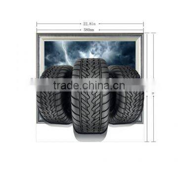 Creative 3D Rolling Tire Wall Paper