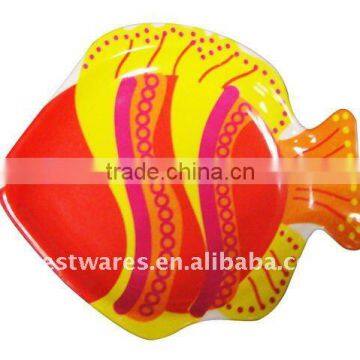 Novelty design melamine fish shaped dinner dishes plates