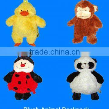 Plush animal backpack, duck,monkey,ladybug,panda