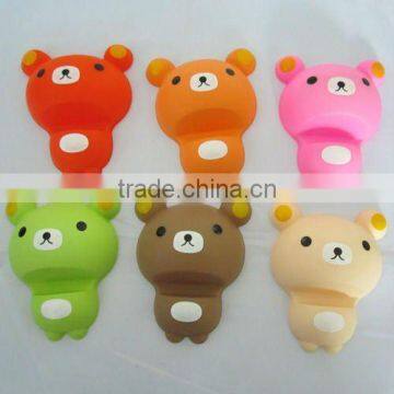 Muti-color small bear shape silicone mobile phone holder