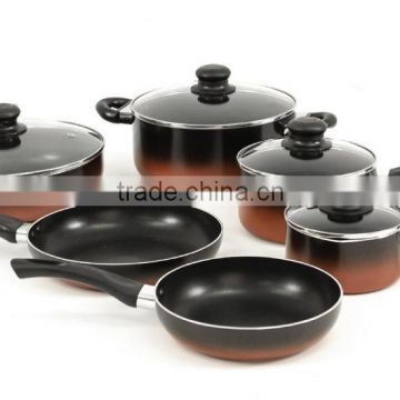 2 Color Painting Pressed Non-Stick Coating Cookware Sets