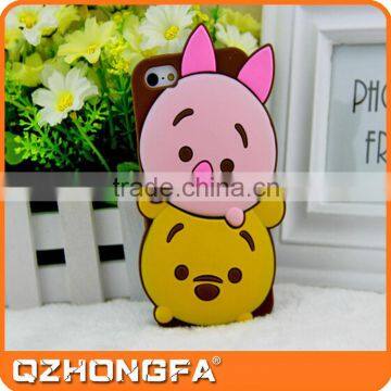 Hot sale new design cartoon silicone case for mobile positive for iphone