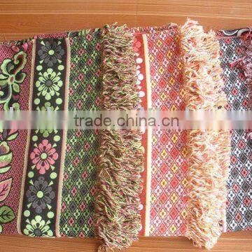 three color cotton thread blanket