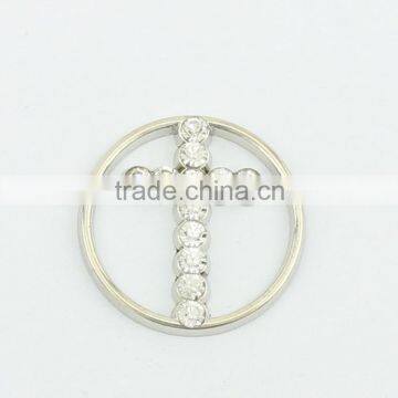 Alloy With Rhinestone Cross Screen Plates Fit 30mm Glass Floating Locket Wholesale