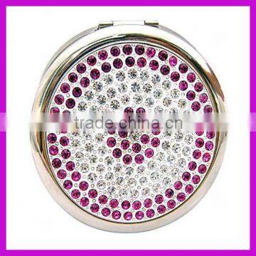 70mm size high quality rhinestone mini make up mirror for gifts