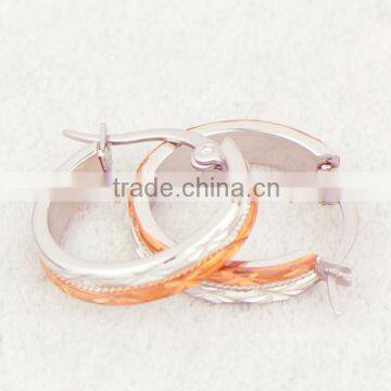 316L stainless steel hoop IP rose gold plating earrings