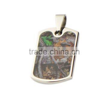 Popular Hunting Camouflage Style Stainless Steel Pendant 316L Camo Pendant