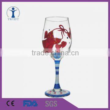 Factory hand -painted globet wine glass