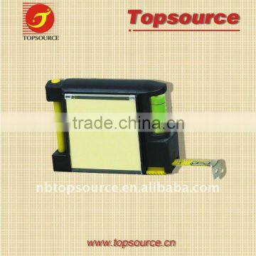 Mini Cheap Plastic Retractable Tape Measure with Sticky Pad Pen Spirit Level for promotion