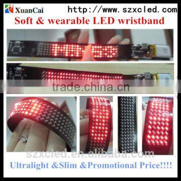 Fashion Xuancai's Soft LED Watch With Red Color LED SMD Watchband P3.6mm