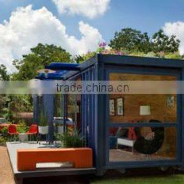 prefabricated transformed opened container house for shop with French windows