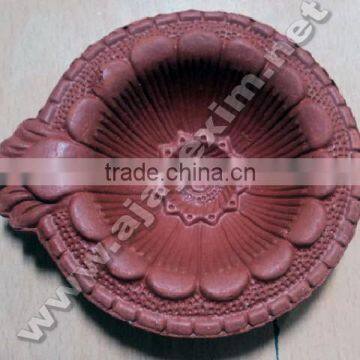 Designer Floral Clay Diya