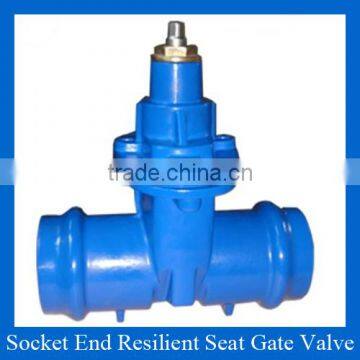 Ductile Iron DIN3352 resilient Seated double socket Gate Valve