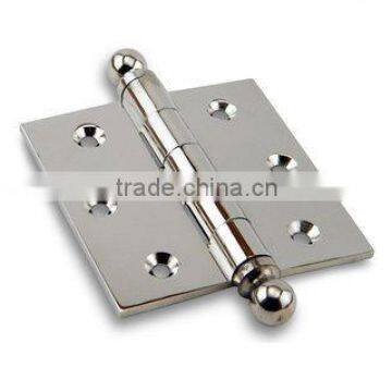 CHROME PLATED BALL HEAD Full Mortise Hinge, 3" x 3" x .130" with Square Corners and 5 Knuckles
