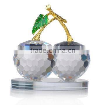 Crystal k9 glass wedding favor apple with base decorative glass fruits