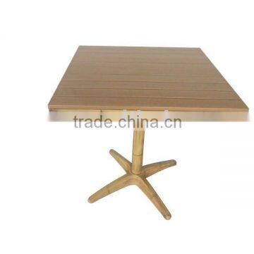 Imitated bamboo square table made of aluminum and plastic wood