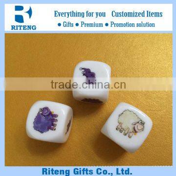 2016 Hot Sale 19MM Playing Dice Wholesale Soft Toy Custom Printed Dice