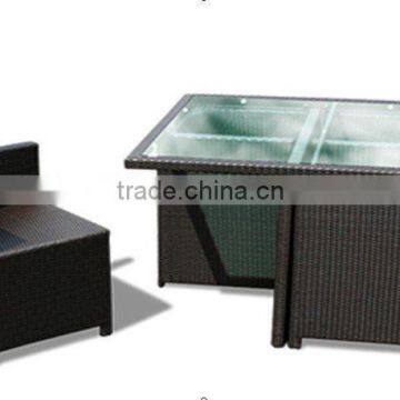 Modern rattan furniture rattan chair rattan glass top tables and chairs