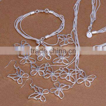 butterfly 925 sterling silver jewelry wholesale set