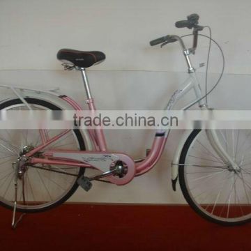 26"city bicycle pink&white bike