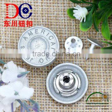 Oeko tex metal engrave logo jeans button for denim clothing