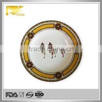 ceramic hand painting custom printed stoneware plate, new design ceramic plate