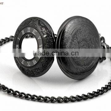 Fashion Wholesale Dark Night Pocket Watch Black Necklace Watch for Men photo-4