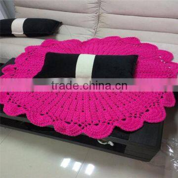 Round Blankets Hand Crochet Throw Rug Custom Rug Hand Knitted Rug