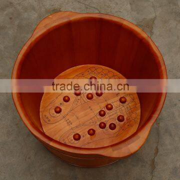 Round wash basin wooden foot soaking tub foot massager