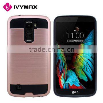 Wholesale shockproof hybrid phone case for LG K10 silicone+pc covers