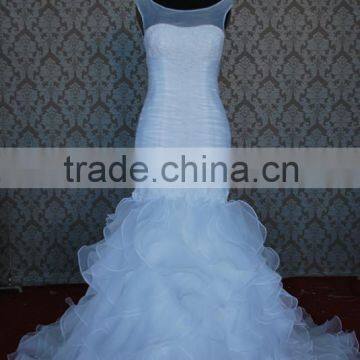 (MY0059) MARRY YOU Alibaba Top Beaded Sleeveless Ruffle Organza Skirt Wedding Dresses Made In China