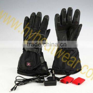 winter custom made waterproof leather battery heated motorcycle gloves