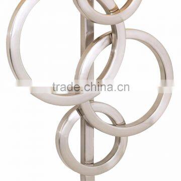 1017-1 Sleek Brushed Steel Finish Raindrops Falling on a Calm Body of Water Intertwining Circles Plug-In Wall Sconce photo-5