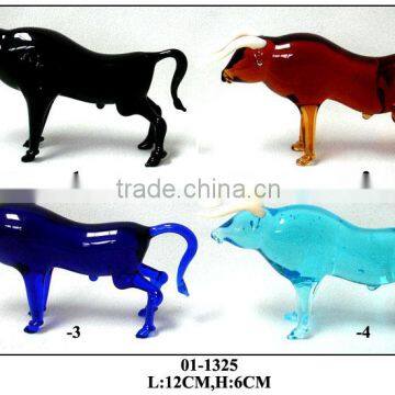 hand made glass bull decoration