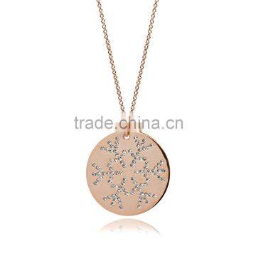 14K Rose Gold Plate With Genuine Crystal Stone Flake Pattern in 925 Silver/Brass Customize Design